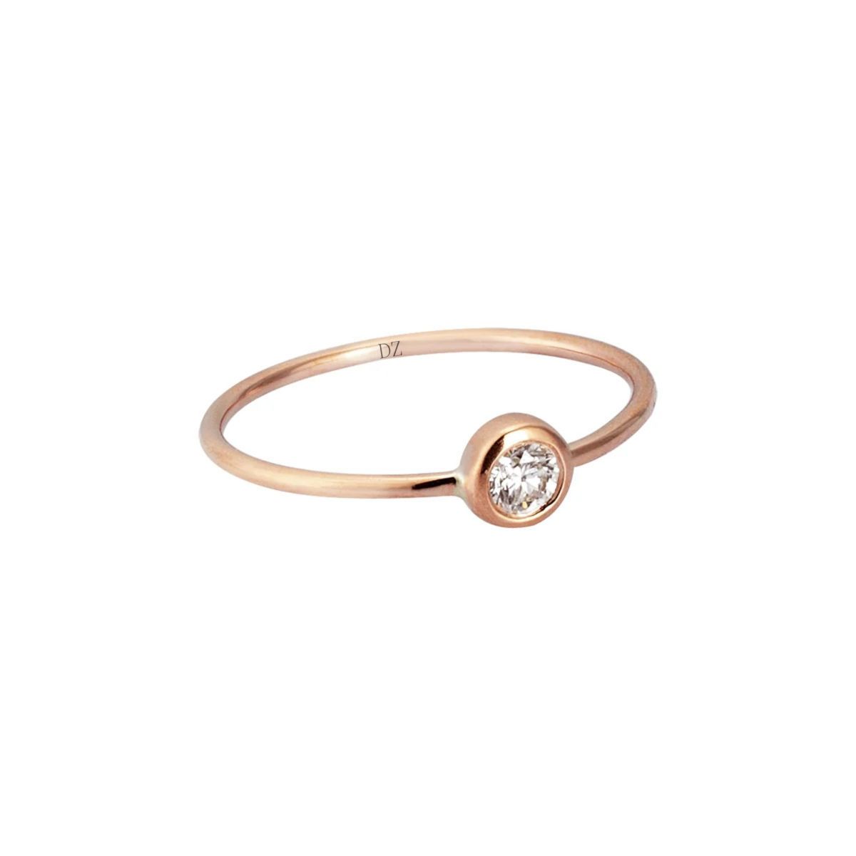 0.09 Karat Pırlanta Rose Altın Minimal